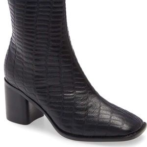 INTENTIONALLY BLANK Croc embossed leather boot